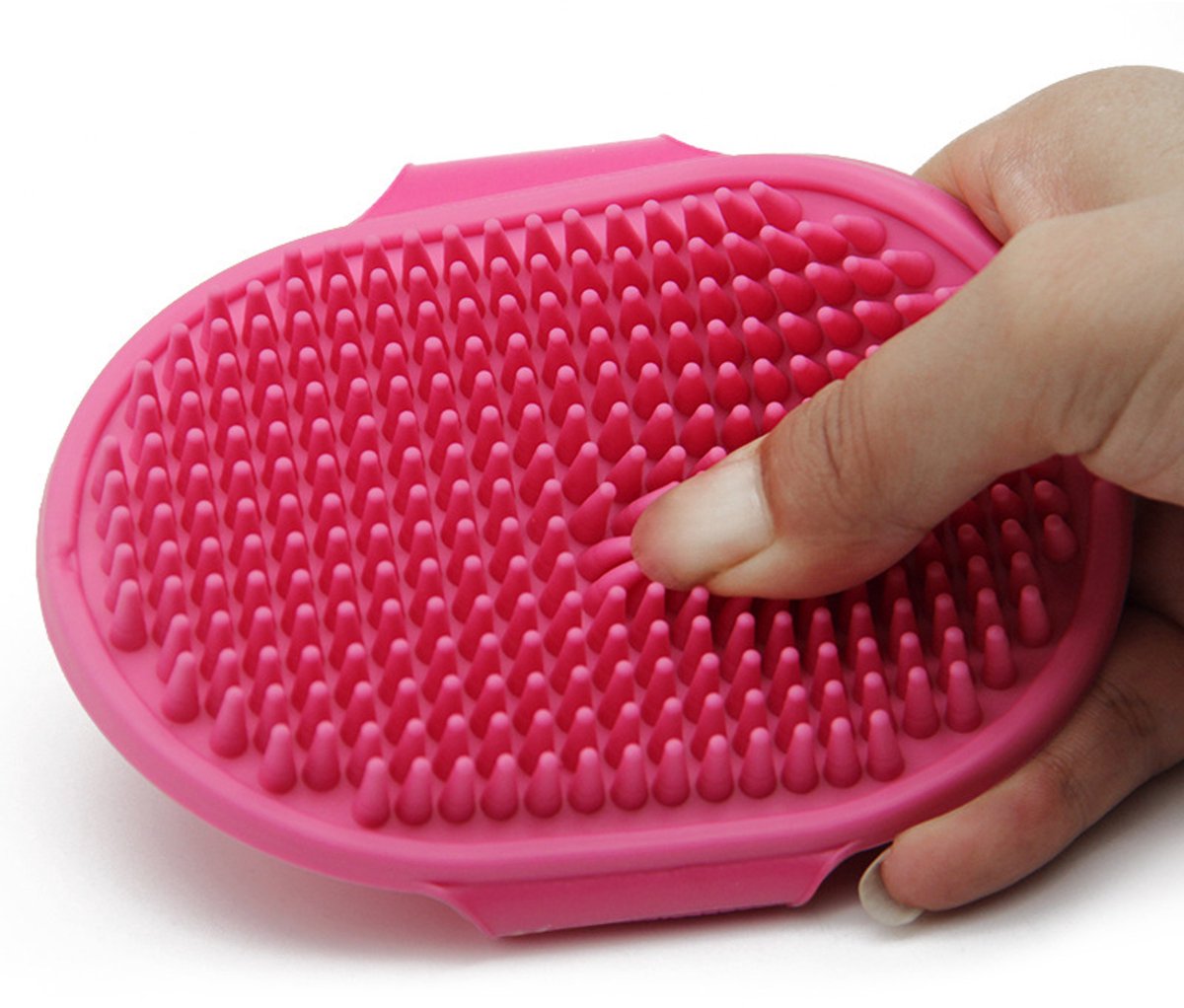 Pet Hair Removal Grooming Gloves - Blue & Pink