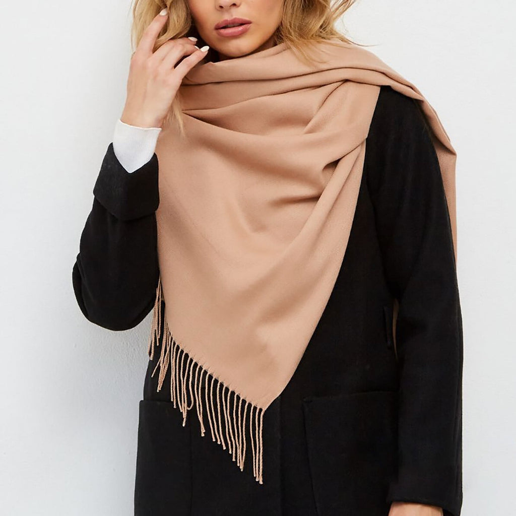 Women's Pashmina Scarf – Red & White