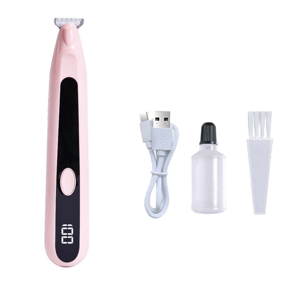 Cordless Pet Grooming Trimmer Kit - White & Pink