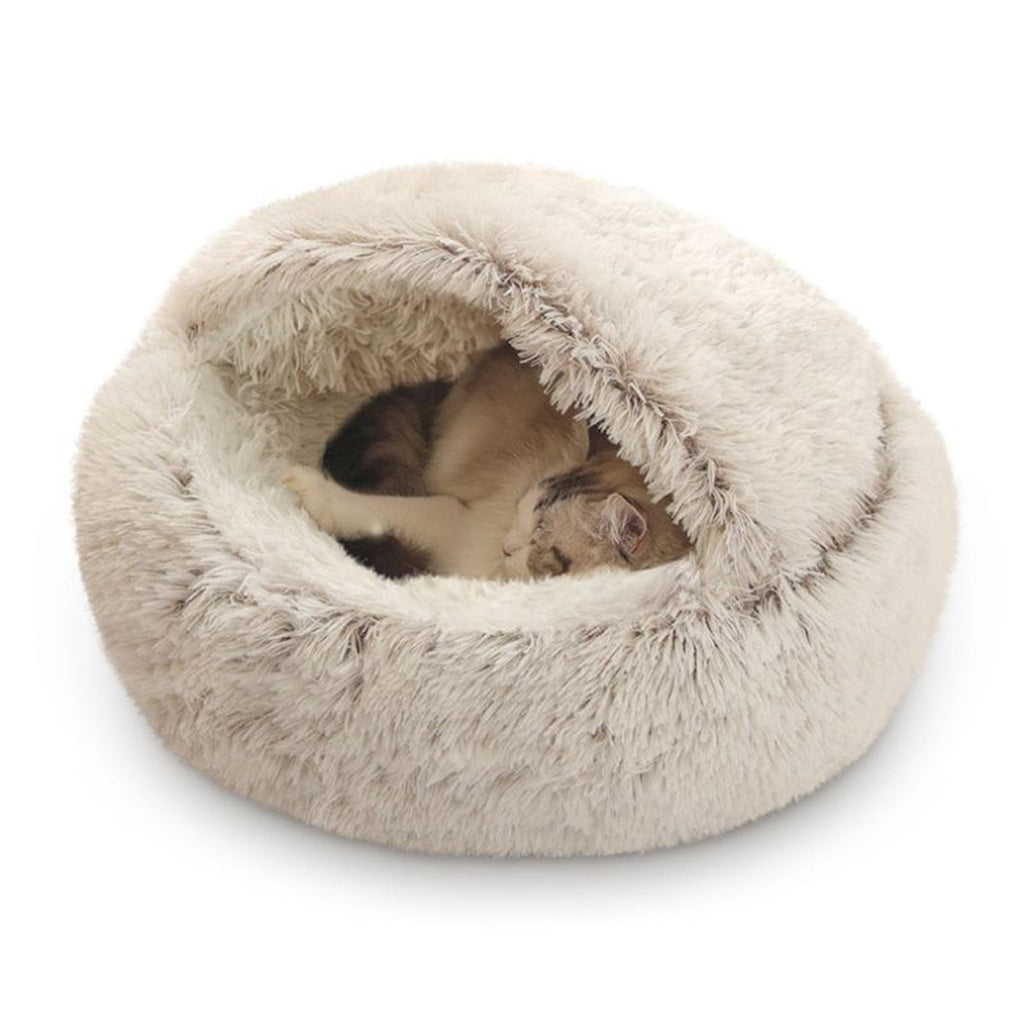 Hooded Cat Cave Bed 16" - Coffee