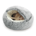 Hooded Cat Cave Bed 16" - Gray