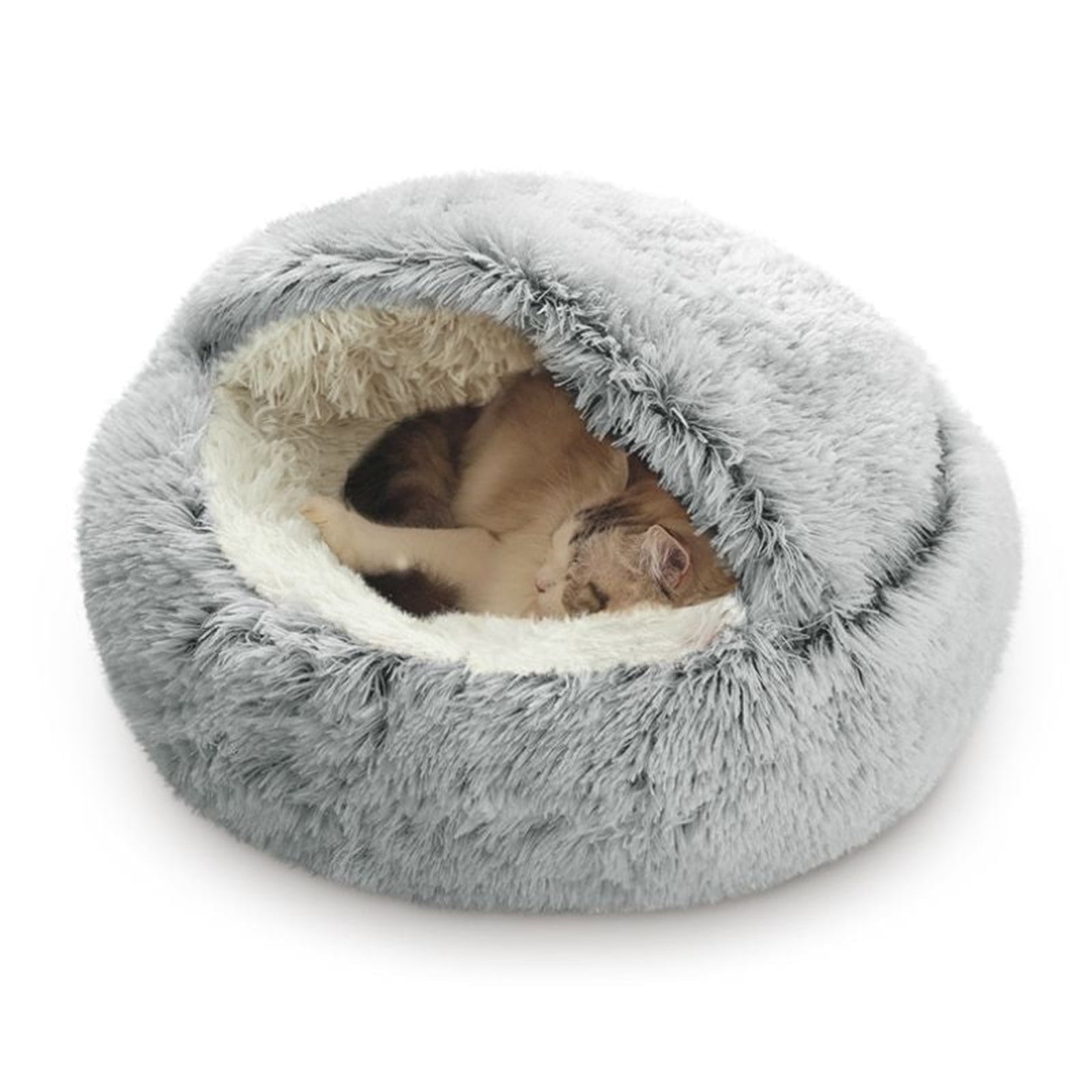 Hooded Cat Cave Bed 16" - Gray