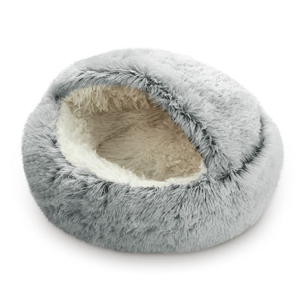 Hooded Cat Cave Bed 16" - Gray