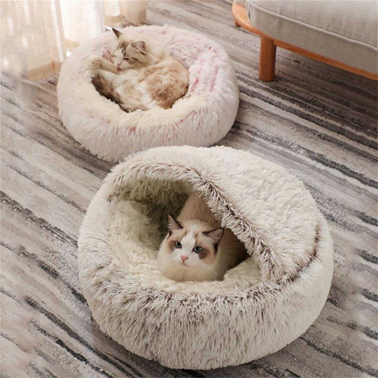 Hooded Cat Cave Bed 16" - Gray