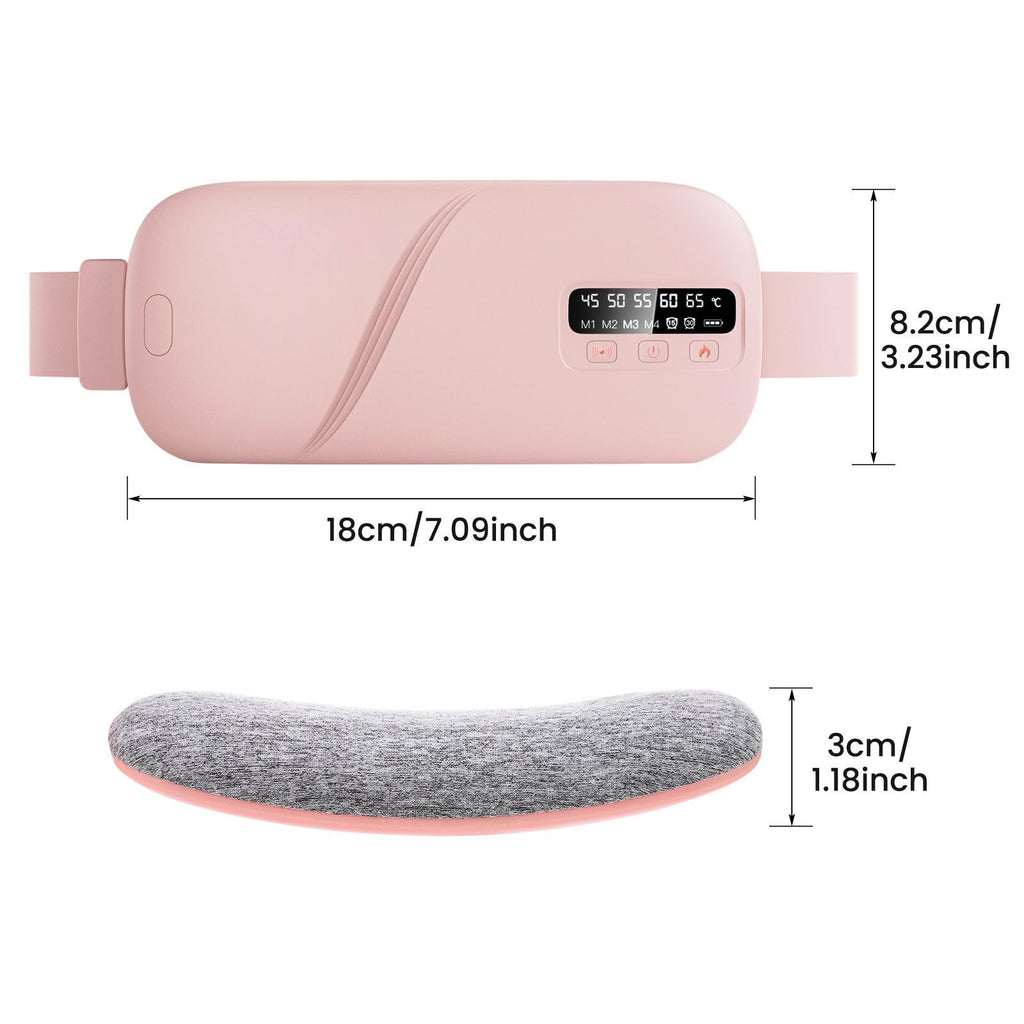 Cordless Women Period Heating Pad for Back & Belly Pain - Pink