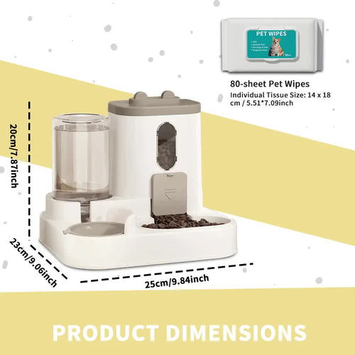 2-in-1 Automatic Pet Feeder & Water Dispenser – Large Capacity Feeding Station for Cats & Dogs