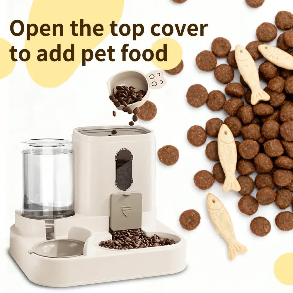 2-in-1 Automatic Pet Feeder & Water Dispenser – Large Capacity Feeding Station for Cats & Dogs