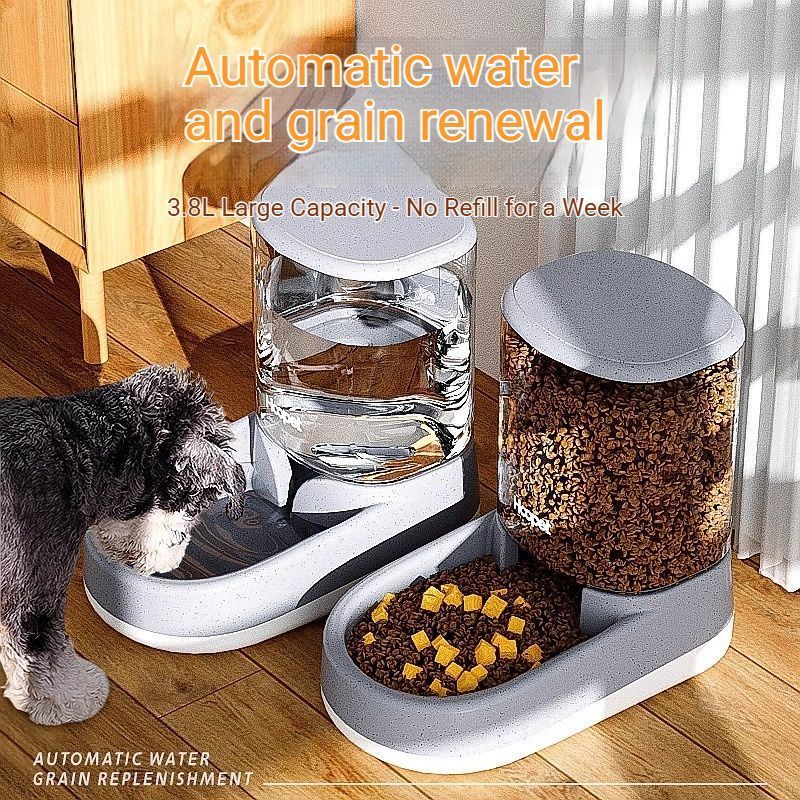 Pet automatic water fountain feeder-Gray Feeder