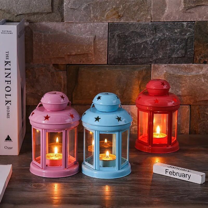 Candle Holder Set of 3 - White, Pink & Red
