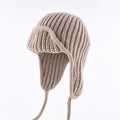 Women's Plain Aviator Hat with Earflaps – Khaki
