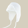 Women's Plain Aviator Hat with Earflaps – White