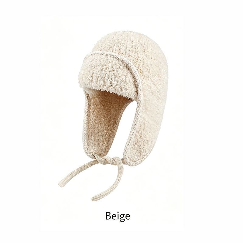 Women's Sherpa Aviator Beanie with Earflaps – Beige