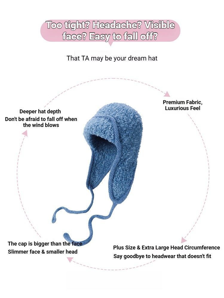 Women's Sherpa Aviator Beanie with Earflaps – Blue