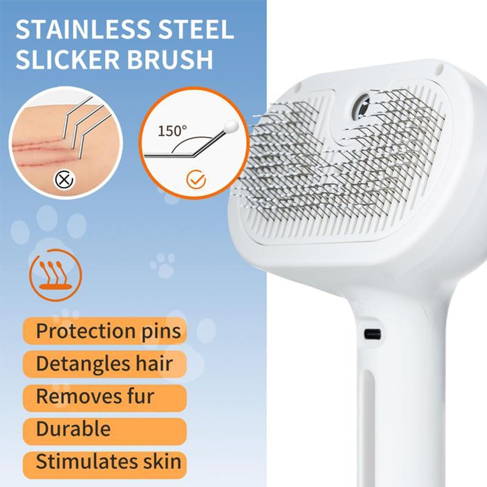 3-in-1 Water Steam Spray Grooming Comb - 2 Pack