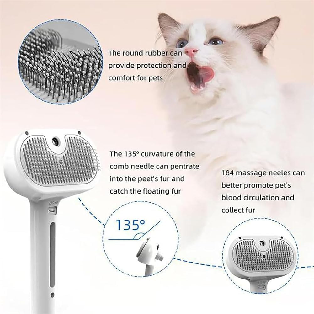 3-in-1 Water Steam Spray Grooming Comb - 2 Pack