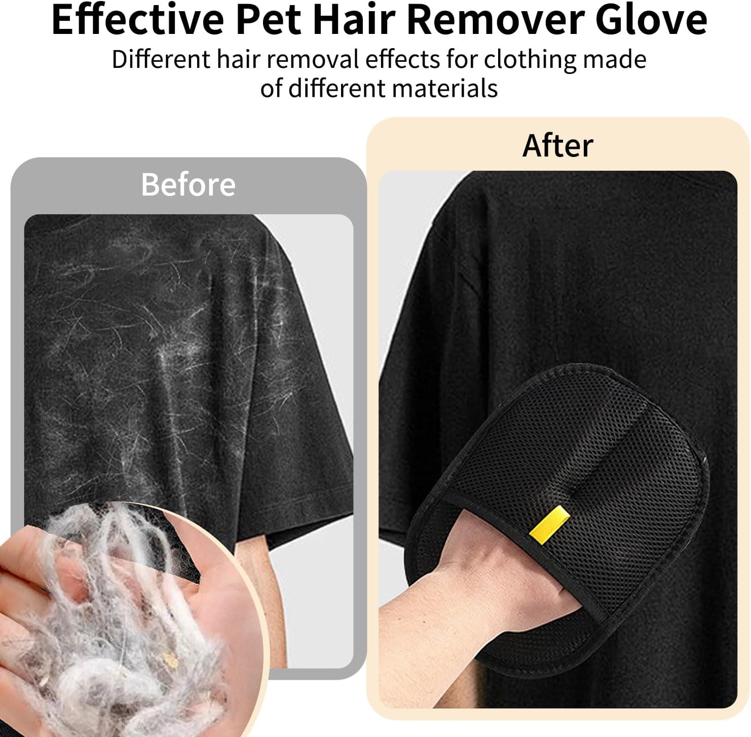 Double-Sided Electrostatic Pet Hair Remover Gloves - 2 Pack