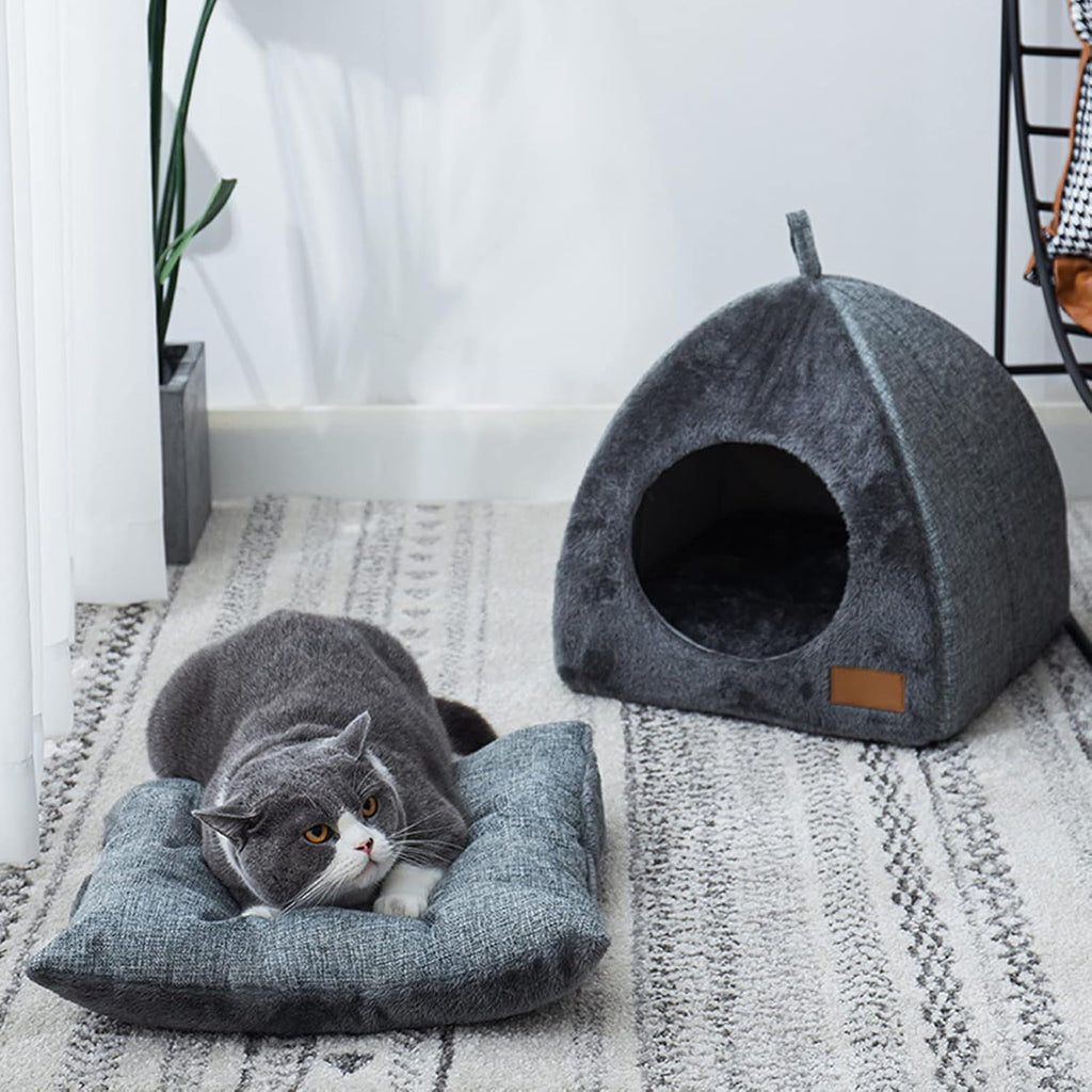 Cat Cave Igloo Bed with Removable Cushion