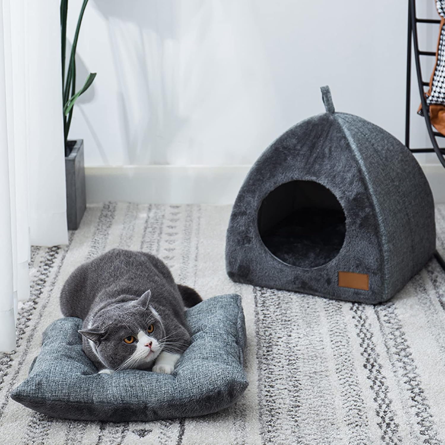 Cat Cave Igloo Bed with Removable Cushion