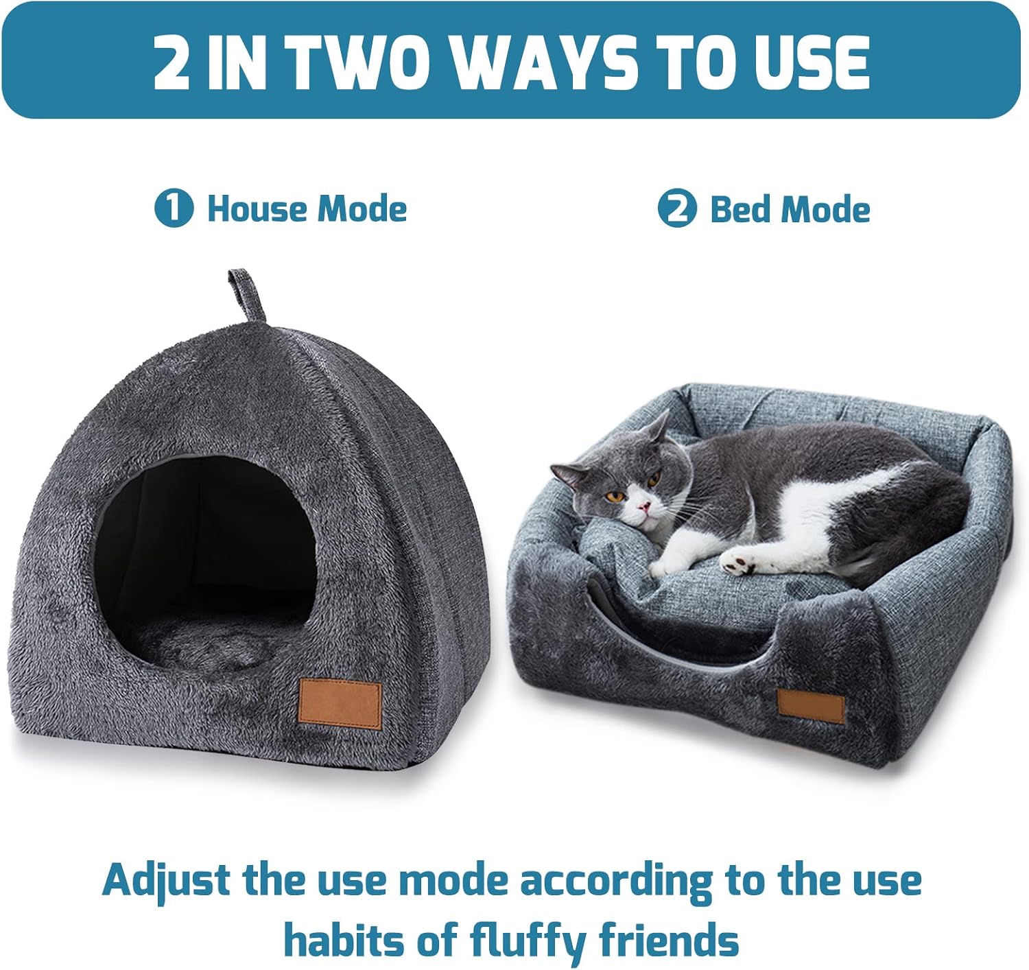 Cat Cave Igloo Bed with Removable Cushion