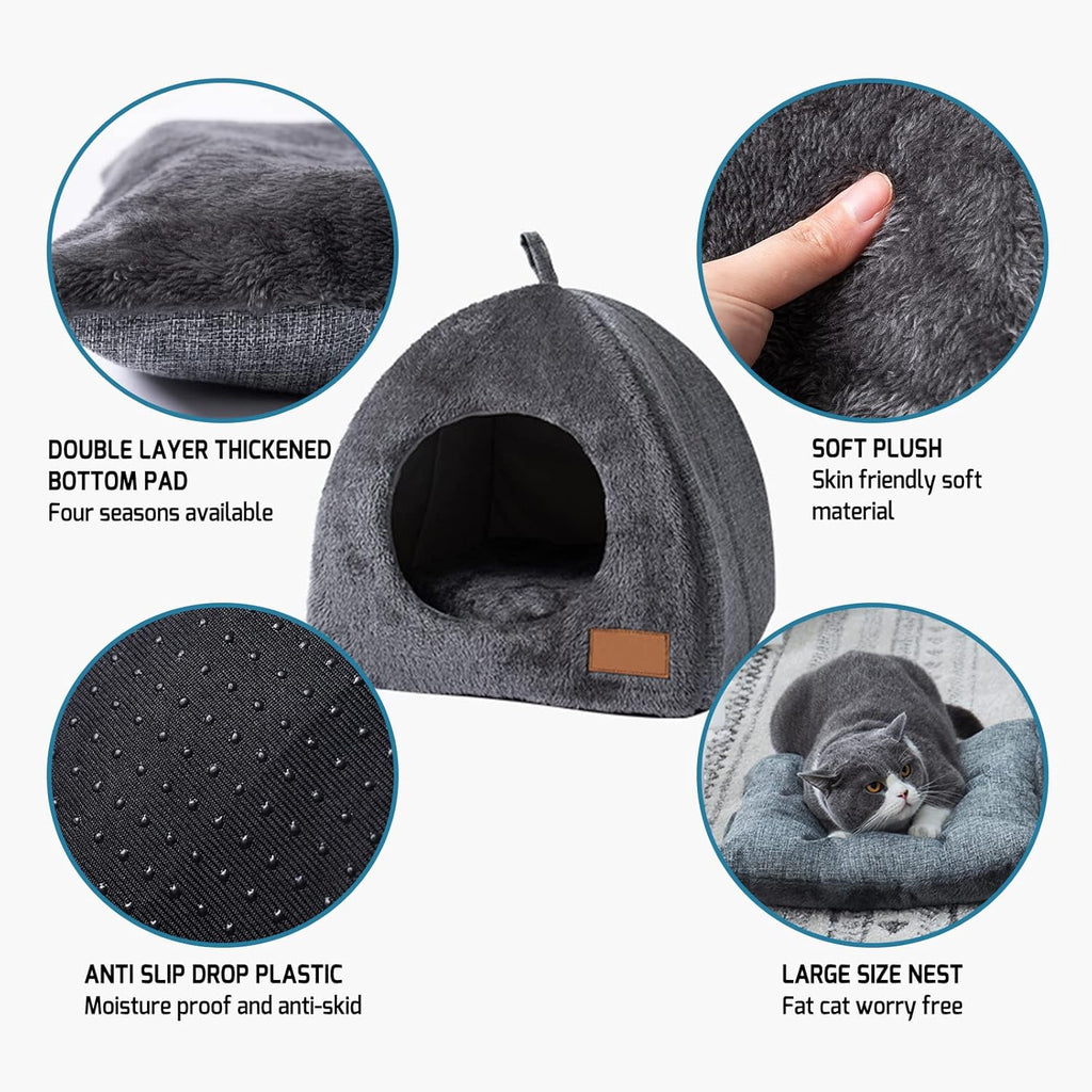 Cat Cave Igloo Bed with Removable Cushion