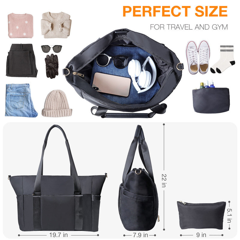 Women's Weekender Travel Bag – Carry-On Duffle Gym & Overnight Bag