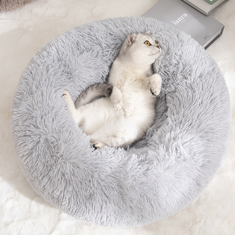 Calming Donut Pet Bed 50cm - Beige Brown