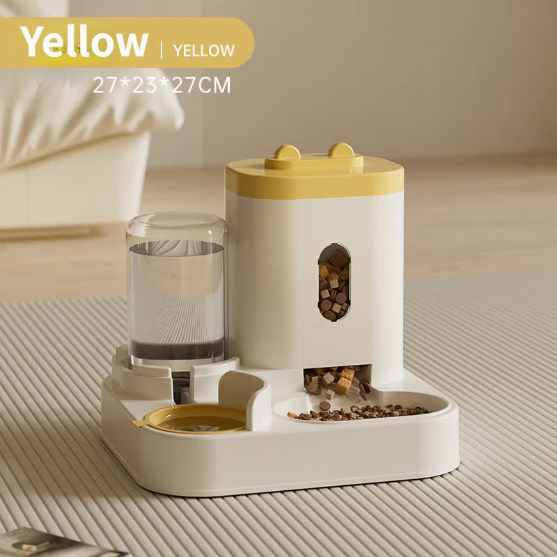 Smart Automatic Pet Feeder & Water Dispenser - Yellow