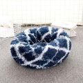 50cm Round Plush Pet Bed - Navy Blue