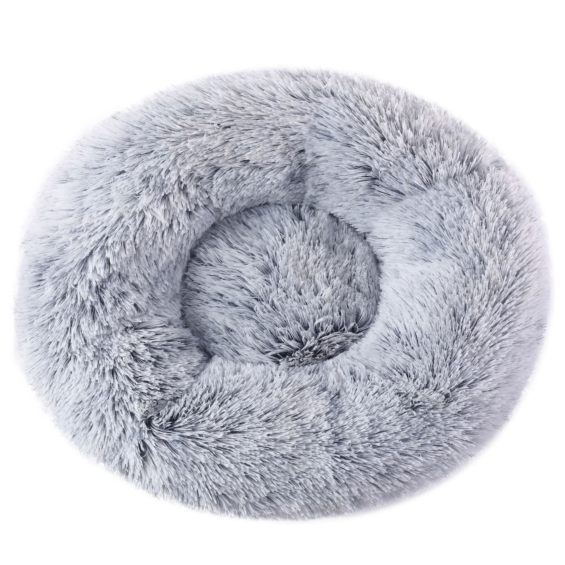 50cm Round Plush Pet Bed - Grey