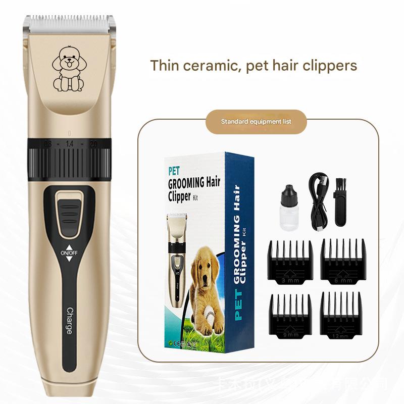 Rechargeable Pet Hair Clipper Kit - Gold