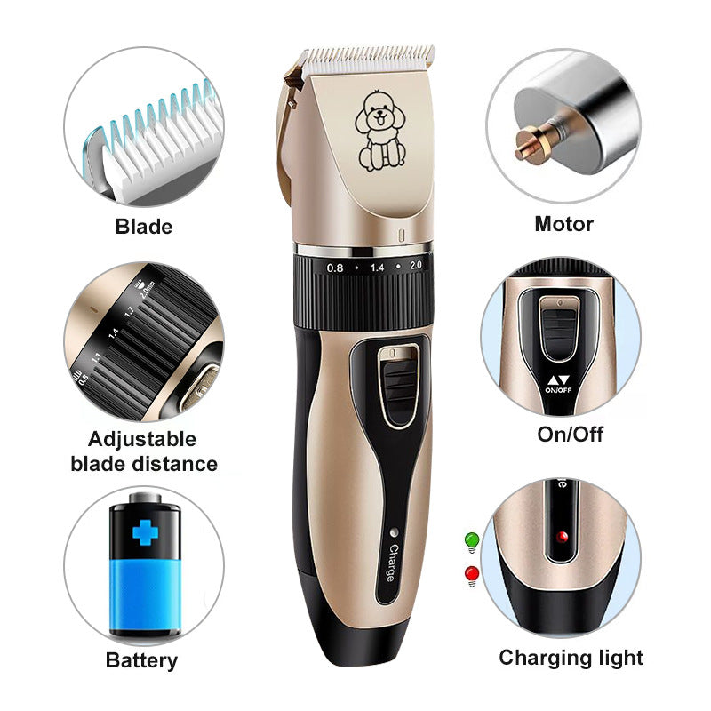 Rechargeable Pet Hair Clipper Kit - White