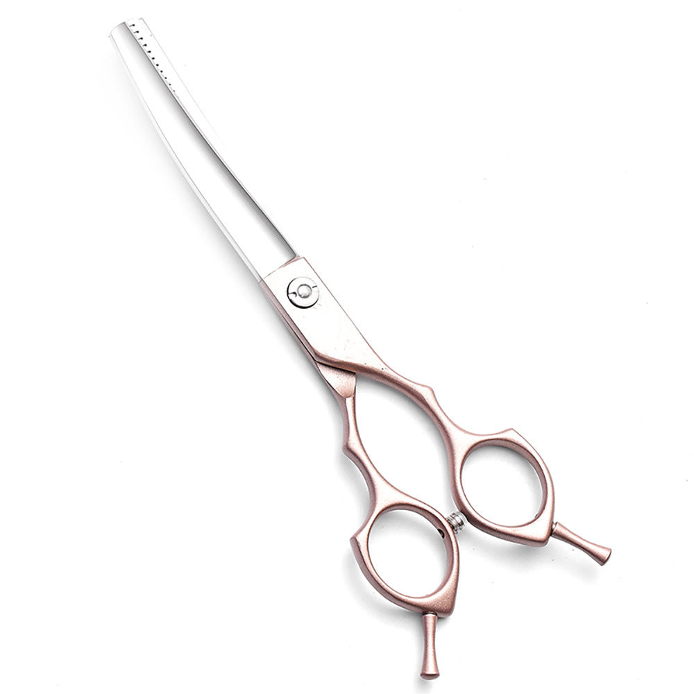 Professional Curved Pet Blending Shears 6.5" - Rose Gold