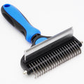 Dual-Sided Pet Grooming Comb - Blue