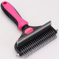 Dual-Sided Pet Grooming Comb - Pink