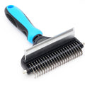 Dual-Sided Pet Grooming Comb - Sky Blue