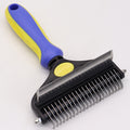 Dual-Sided Pet Grooming Comb - Sapphire Blue