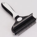 Dual-Sided Pet Grooming Comb - White