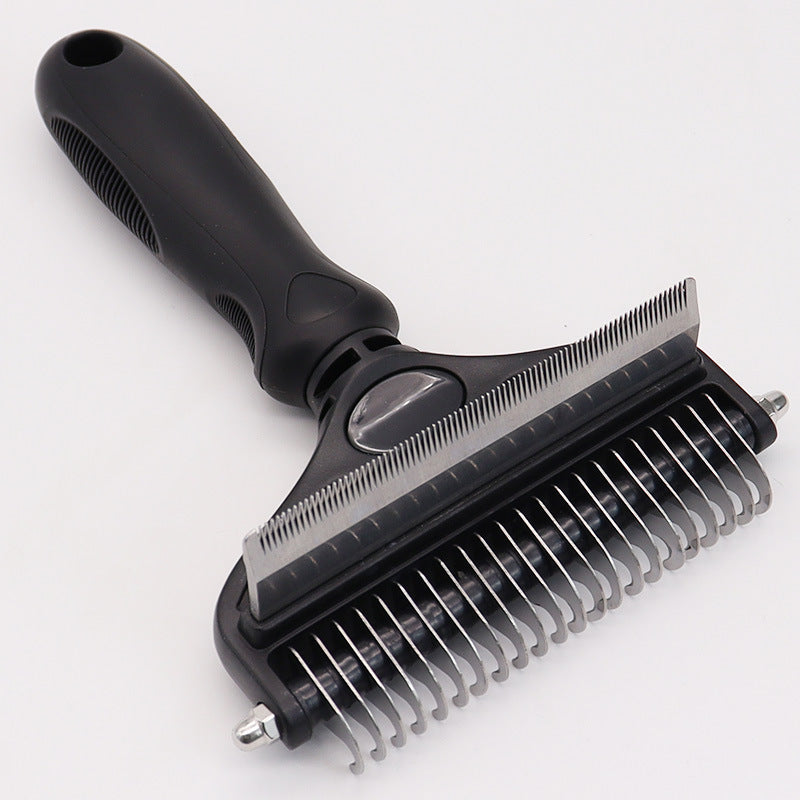 Dual-Sided Pet Grooming Comb - Black