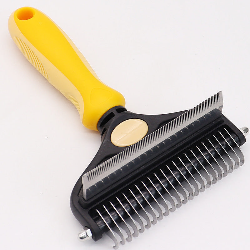 Dual-Sided Pet Grooming Comb - Wheat