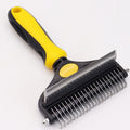 Dual-Sided Pet Grooming Comb - Lemon Yellow
