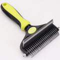 Dual-Sided Pet Grooming Comb - Fluorescent Yellow