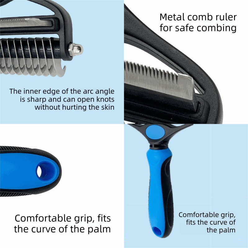 Dual-Sided Pet Grooming Comb - Purple