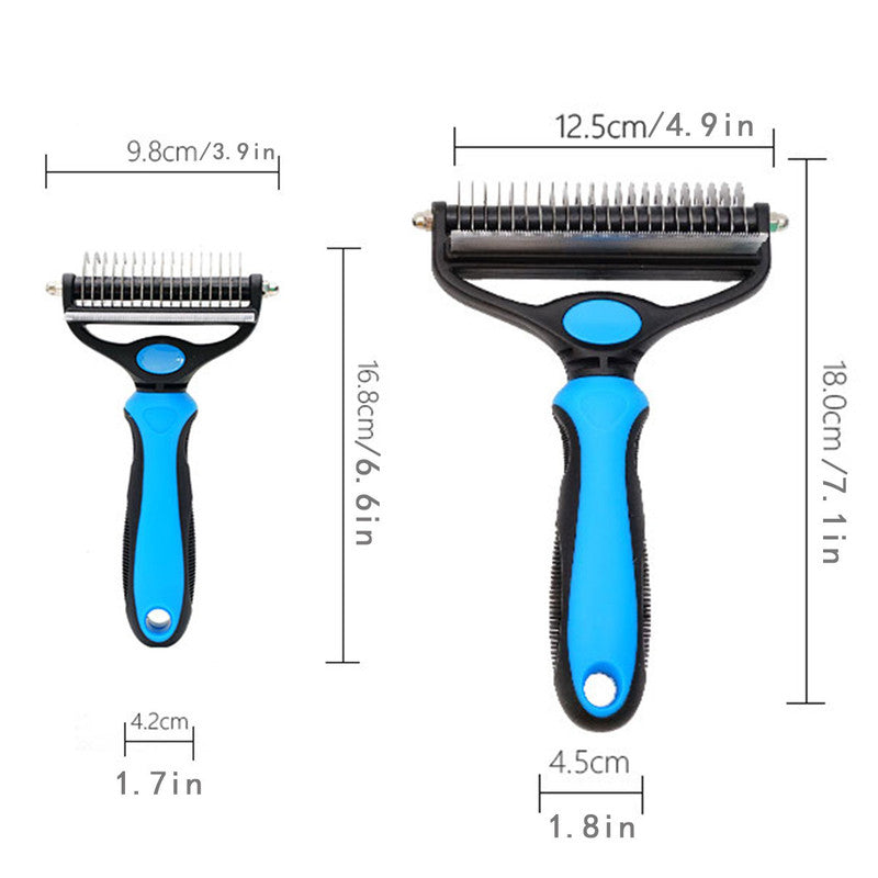 Dual-Sided Pet Grooming Comb - Purple