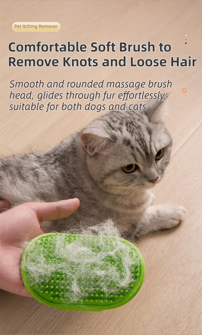 Silicone Pet Grooming Massage Brush 3-Pack - Blue