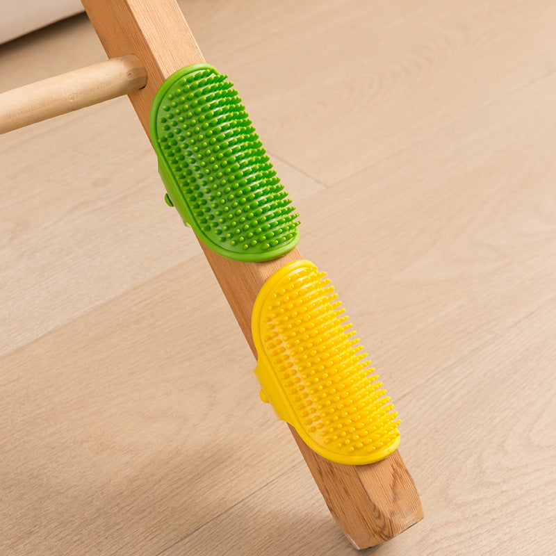 Silicone Pet Grooming Massage Brush 3-Pack - Yellow