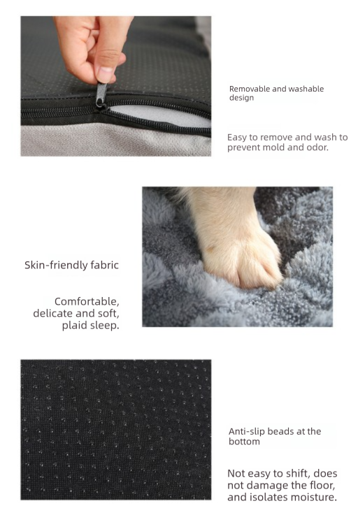 XL Thickened Soft Pet Bed Mat - Grey