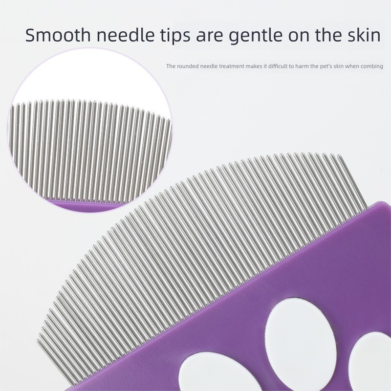 Fine-Tooth Flea Comb with Non-Slip Grip - Greenish Grey