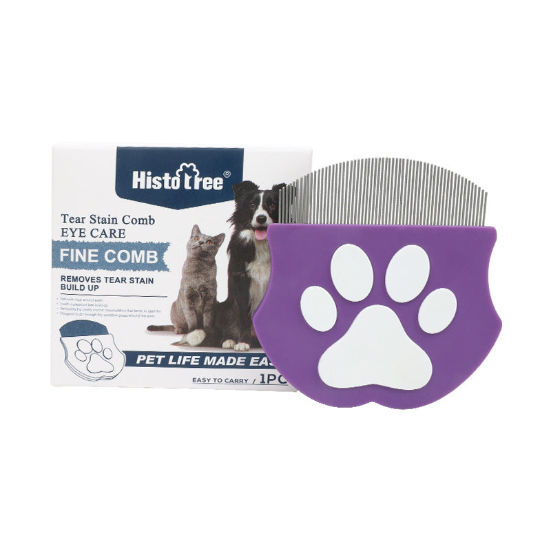 Fine-Tooth Flea Comb with Non-Slip Grip - Purple
