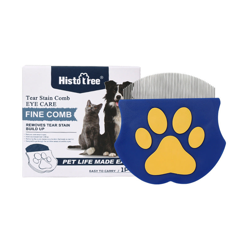 Fine-Tooth Flea Comb with Non-Slip Grip - Blue