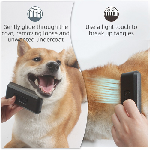 2-in-1 Self-Cleaning Pet Grooming Comb - Black
